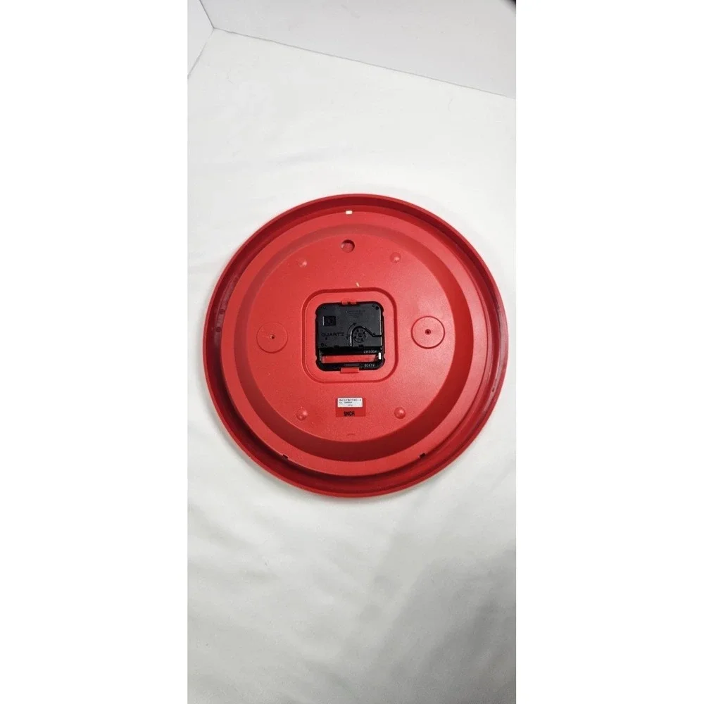 Disney Mickey Mouse Lorus Quartz Wall Clock Red Frame Japan Tested & Works‎